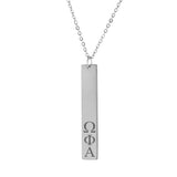 Omega Phi Alpha Vertical Bar Necklace Stainless Steel