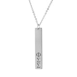 Phi Sigma Sigma Vertical Bar Necklace Stainless Steel