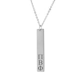Pi Beta Phi Vertical Bar Necklace Stainless Steel