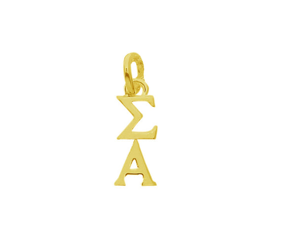 Sigma Alpha Sorority Lavalier Necklace Gold Filled