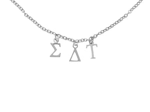 Sigma Delta Tau Choker Dangle Necklace Stainless Steel