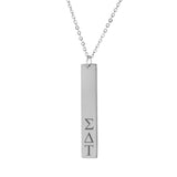 Sigma Delta Tau Vertical Bar Necklace Stainless Steel