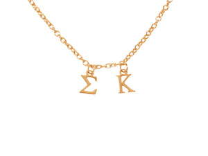 Sigma Kappa Choker Dangle Necklace Rose Gold Filled