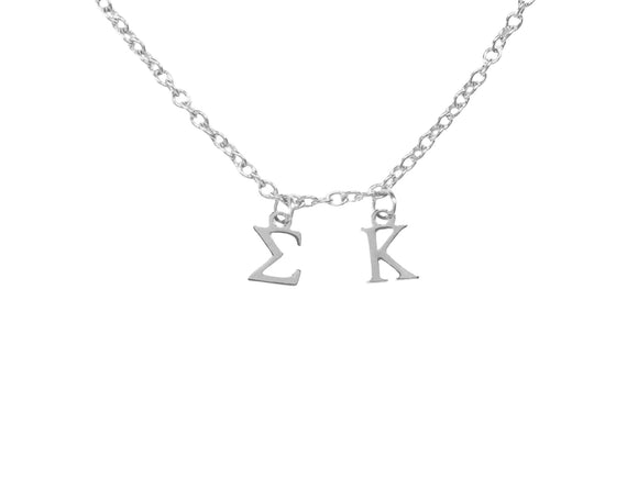 Sigma Kappa Choker Dangle Necklace Stainless Steel