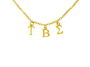 Tau Beta Sigma Choker Dangle Necklace Gold Filled