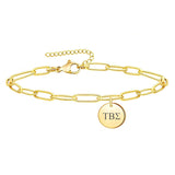 Tau Beta Sigma Paperclip Bracelet Gold Filled