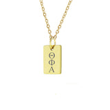 Theta Phi Alpha Mini Dog Tag Necklace Gold Filled