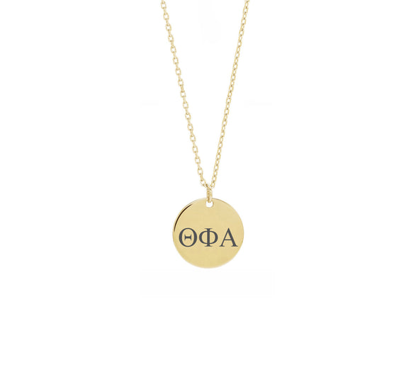 Theta Phi Alpha Dainty Sorority Necklace Gold Filled