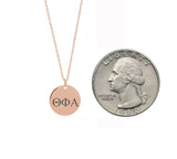 Theta Phi Alpha Dainty Sorority Necklace Rose Gold Filled