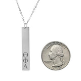 Theta Phi Alpha Vertical Bar Necklace Stainless Steel