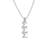Tri Sigma Sigma Sigma Sorority Lavalier Necklace Silver Plated