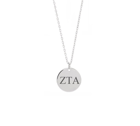 Zeta Tau Alpha Dainty Sorority Necklace Stainless Steel