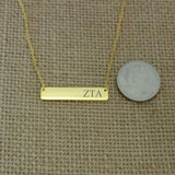Zeta Tau Alpha Sorority Horizontal Bar Necklace