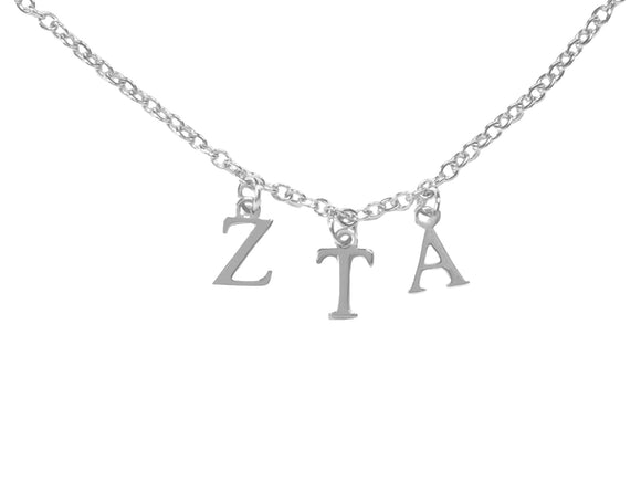 Zeta Tau Alpha Choker Dangle Necklace Stainless Steel