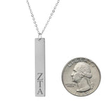 Zeta Tau Alpha Vertical Bar Necklace Stainless Steel