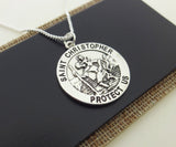 St Christopher Medal Necklace Pendant Religious Necklace Jewelry Pray for Us - DKGifts.com