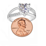 Heart Promise Ring Engagement Ring Wedding Band Bridal Jewlery 2.24ct *US Seller - DKGifts.com