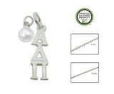 Alpha Delta Pi Sorority Lavalier Necklace with Pearl - DKGifts.com