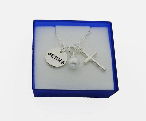 Personalized Confirmation Communion Necklace, Hand Stamped Confirmation Necklace - DKGifts.com