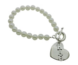 Kappa Alpha Theta Pearl Sorority Bracelet with Heart on Toggle Clasp - DKGifts.com