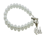 Phi Mu Pearl Sorority Bracelet with Toggle Clasp - DKGifts.com