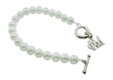 Phi Mu Pearl Sorority Bracelet with Toggle Clasp - DKGifts.com