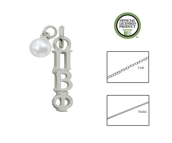 Phi Beta Phi Sorority Lavalier Necklace with Pearl - DKGifts.com