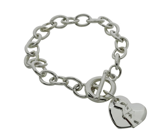Sigma Kappa Rolo Sorority Bracelet with Heart on Toggle Clasp - DKGifts.com