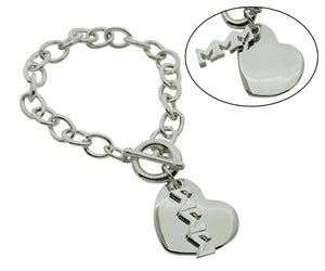 Tri Sigma Sigma Sigma Rolo Sorority Bracelet with Heart on Toggle Clasp - DKGifts.com