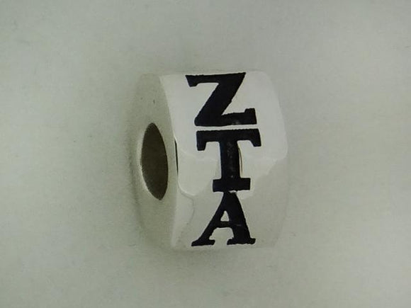 Zeta Tau Alpha Letter Greek Sorority Bead European Big Hole Bead - DKGifts.com