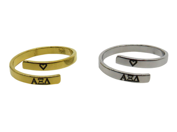Alpha Xi Delta Adjustable Greek Sorority Ring, Alpha Xi Delta Adjustable Sorority Ring, Alpha Xi Delta Big Little Sorority Jewelry Gift