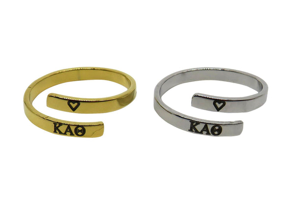 Kappa Alpha Theta Adjustable Greek Sorority Ring, Kappa Alpha Theta Adjustable Sorority Ring, Kappa Alpha Theta Big Little Jewelry Gift